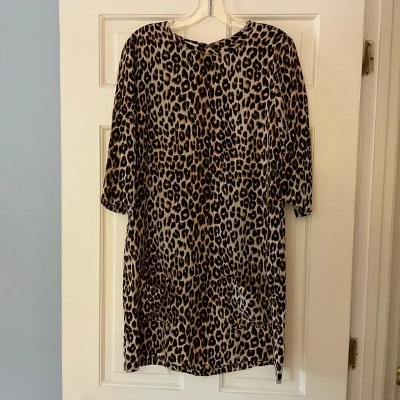 Equipment Aubrey Leopard Print Silk Dress Pockets Size M - Picture 5 of 11